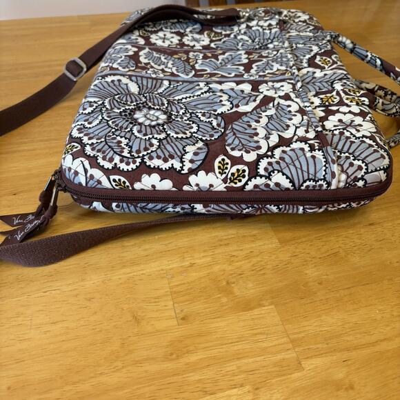 Vera Bradley Laptop Computer Crossbody Bag Hard Sided Slate Blooms - Picture 10 of 16